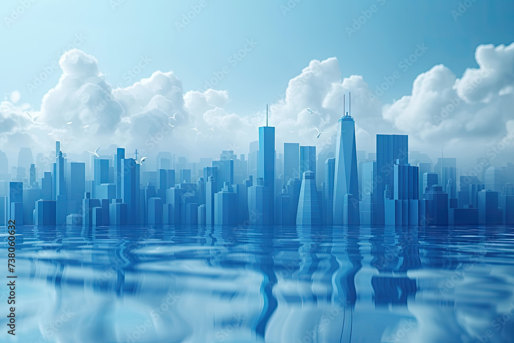Cities blue buidling design calm