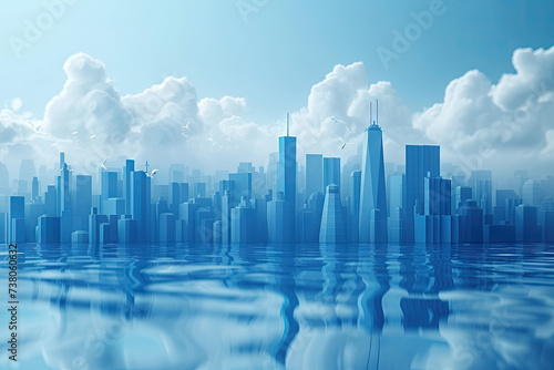 Cities blue buidling design calm photo
