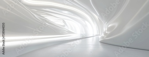 Futuristic White Tunnel with Fluid Architecture