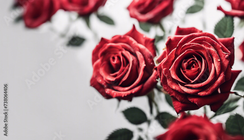 red rose  isolated white background  copy space for text  