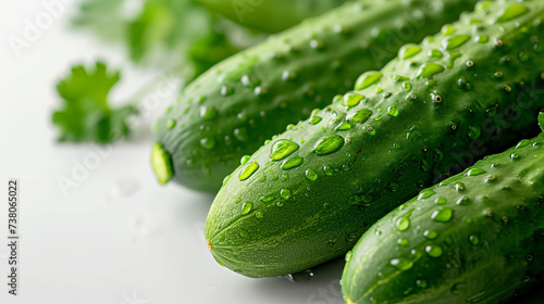 Fresh cucumbers vegetable background
