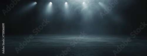 Dramatic Empty Stage with Spotlight Illumination