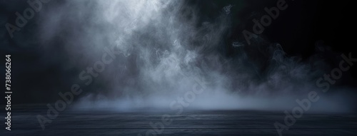 Mysterious Fog Rolling Over Dark Surface