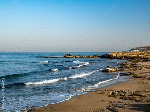 rocky coast of the sea, israel