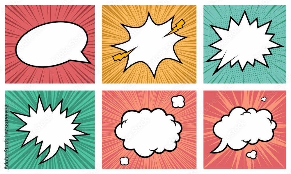 Comic cartoon abstract background set Comic cartoon abstract background set