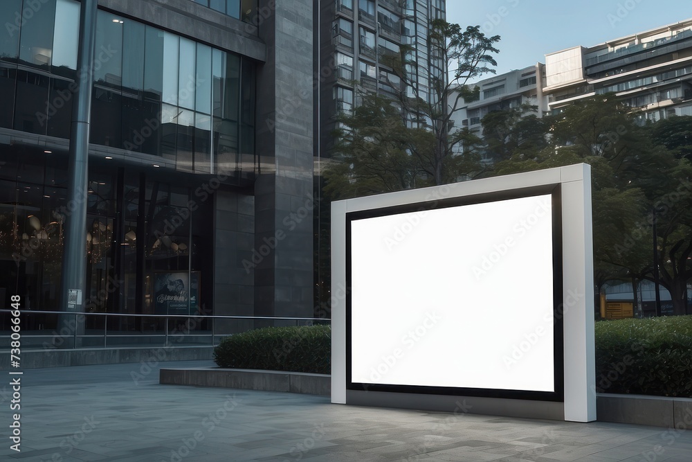 Fototapeta premium display blank billboard on the public place