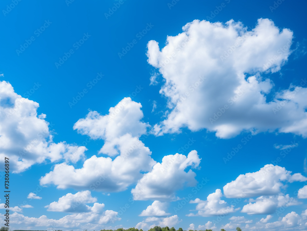 Blue sky background with tiny clouds. Abstract background. Nature background. landscape with blue sky and white clouds in the spring, nature series.