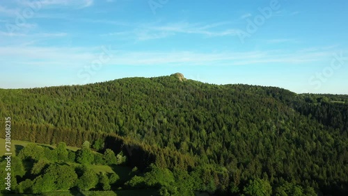 The green French countryside and its trees in Europe, France, Ardeche, in summer, on a sunny day. photo
