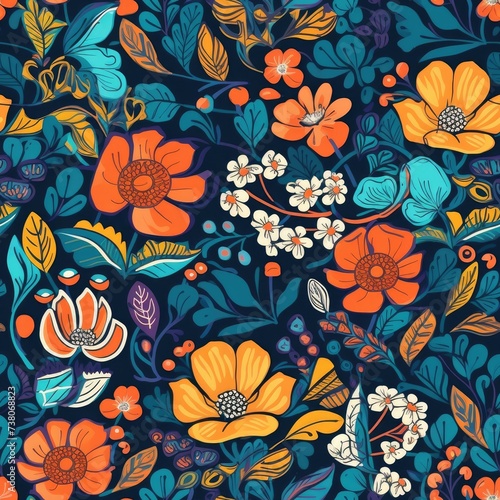 Floral seamless pattern, flower pattern, background. © eartist85