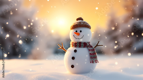 Sweet smile of Christmas snowman © jiejie