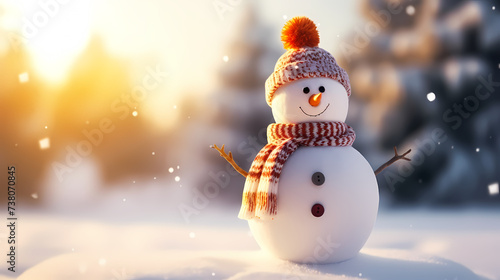 Sweet smile of Christmas snowman