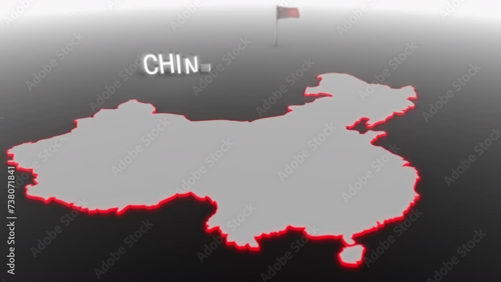 3d animated map of China gets hit and fractured by the text “War” 3d animated map of China gets hit and fractured by the text “War”
