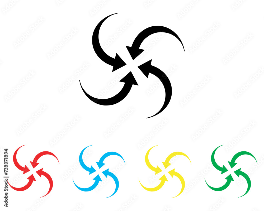 Inward arrow icon vector. Four Arrows icon sign symbol in trendy flat style. Set elements in colored icons. Arrow pointing center vector icon illustration isolated on white background Inward arrow icon vector. Four Arrows icon sign symbol in trendy flat style. Set elements in colored icons. Arrow pointing center vector icon illustration isolated on white background