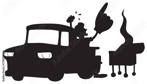 Tailgate Party in Silhouette