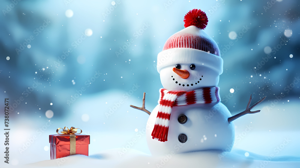 Sweet smile of Christmas snowman Sweet smile of Christmas snowman