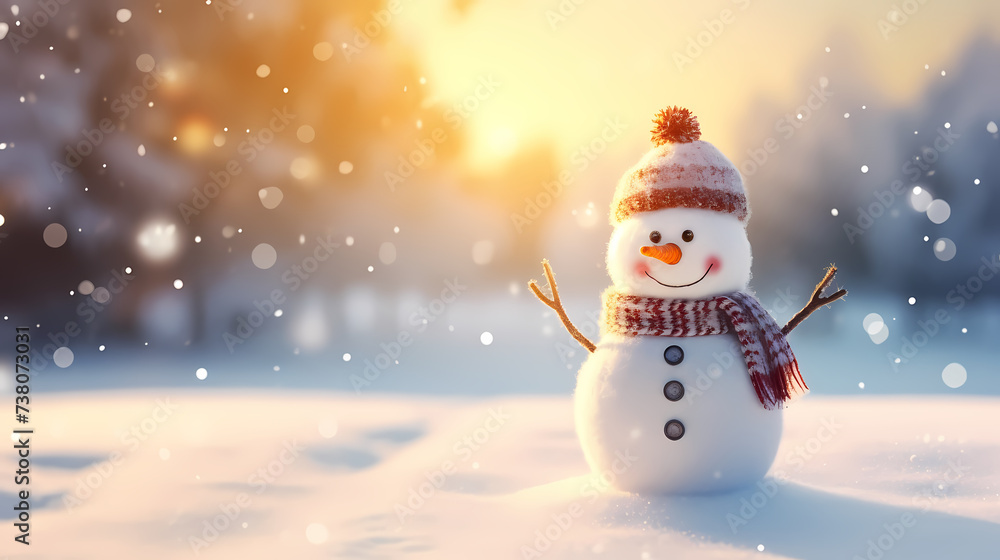 Fototapeta premium Sweet smile of Christmas snowman