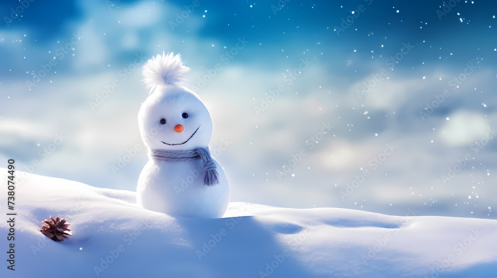 Obraz premium Sweet smile of Christmas snowman