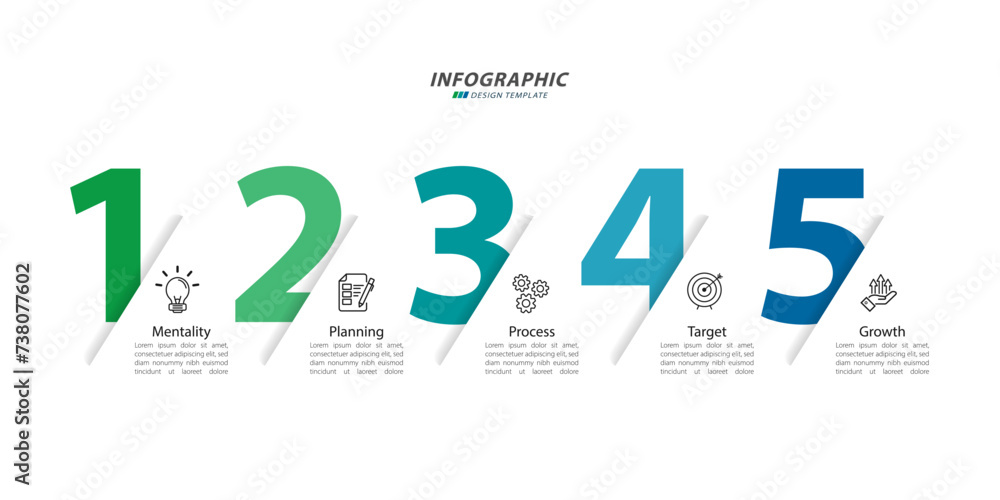 Timeline infographic template. 5 Step timeline journey, calendar Flat simple infographics design template. presentation graph. Business concept with 5 options, number vector illustration. Timeline infographic template. 5 Step timeline journey, calendar Flat simple infographics design template. presentation graph. Business concept with 5 options, number vector illustration.