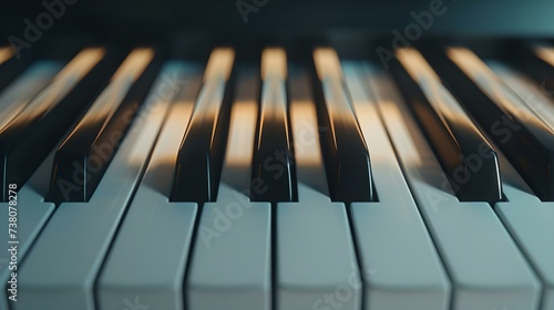 Wallpaper Mural Close-up of piano keys with selective focus. a classic instrument for elegant melodies. ideal for musicians and art themes. AI Torontodigital.ca