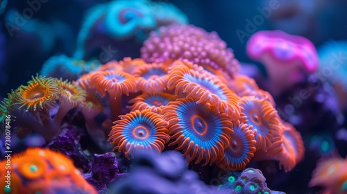 Close Up Colorful Coral Reef  beautiful sea coral 