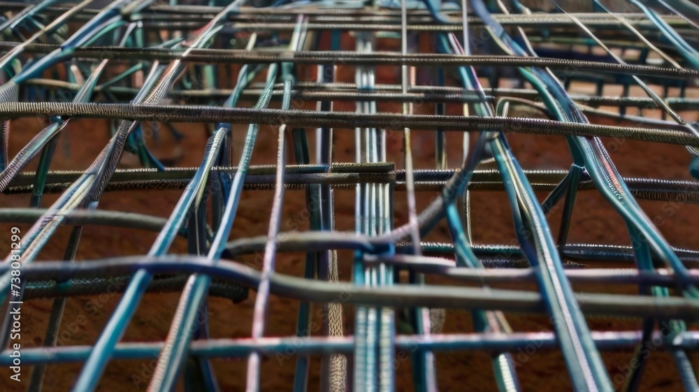 A side view of the steel rebar end, emphasizing its strength. Ñonstruction work concept A side view of the steel rebar end, emphasizing its strength. Ñonstruction work concept