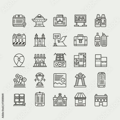 Travel icon vector set