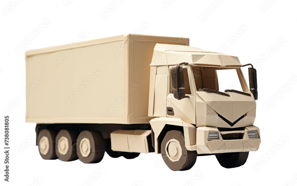 Toy Truck. A toy truck is placed on a plain white background, showcasing its design and features. Isolated on a Transparent Background PNG.