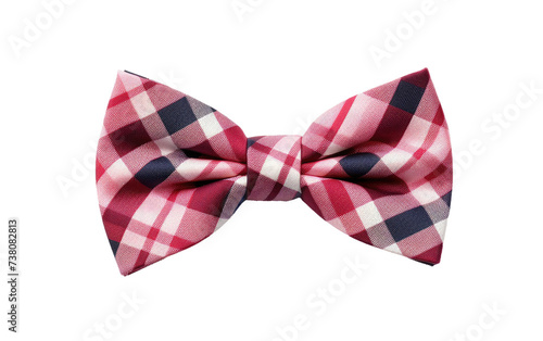 Plaid bow. A photo showcasing a red and black bow tie. Isolated on a Transparent Background PNG.