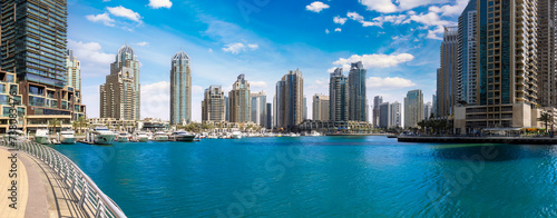 Captivating Dubai Marina, A Scenic Waterfront Skyline of Modern Luxury and High-Rise Architecture.