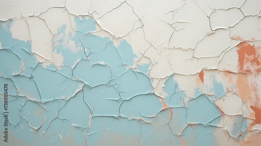 Obraz premium Old wall texture background, damaged cracked plaster and light paint