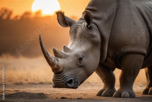 rhino in the sun