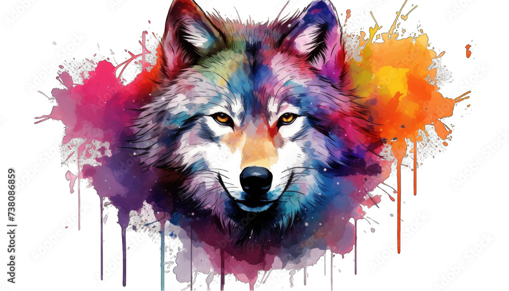 a wolf from a splash of watercolor png / transparent a wolf from a splash of watercolor png / transparent