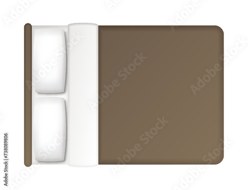 Interior furniture top view. Element for bedroom. Floor plan, view from above. Furniture store. Icon of interior. Isolated vector illustration