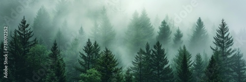 the serene beauty of a misty forest © Simone