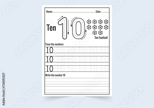 Number one tracing practice worksheet. write and count numbers and  Coloring worksheets
