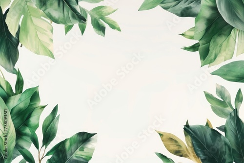 green and gold leaves leaving empty space for frames  cards  decorations  posters and banner designs