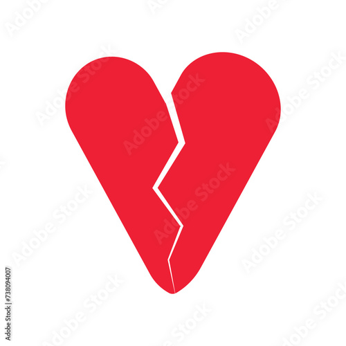 Broken heart icon. Isolated vector design.
