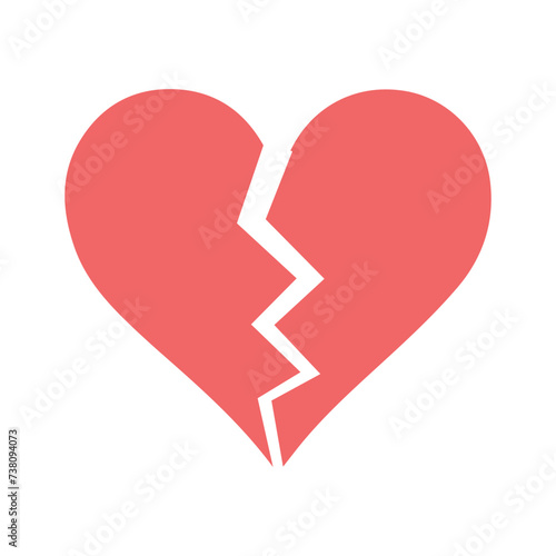 Broken heart icon. Isolated vector design.