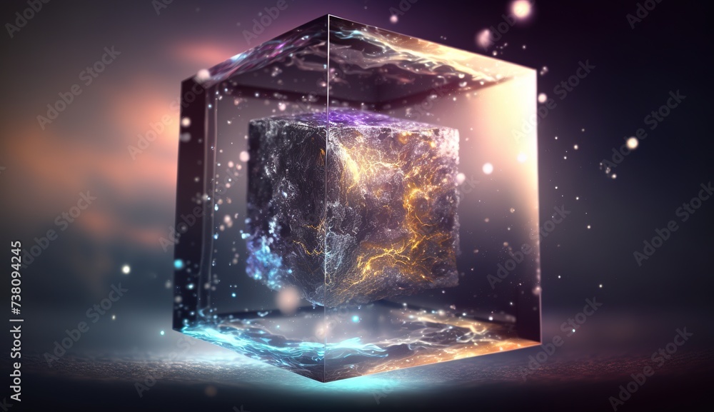 Fototapeta premium space in a cube