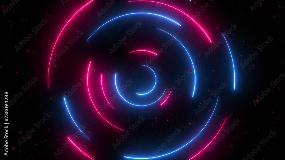 Neon Circle Lights with Particle Loop Neon Circle Lights with Particle Loop