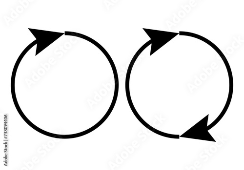 Icono negro de círculo con flechas de recargar.