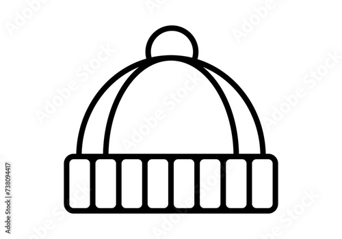 Icono negro de lana de invierno en fondo blanco.