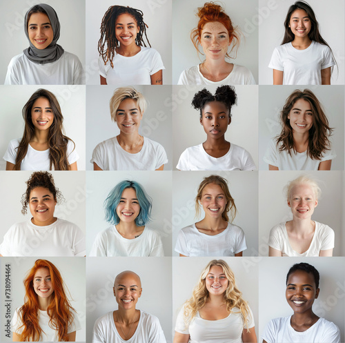 collage of women's portraits of different nationalities and religions