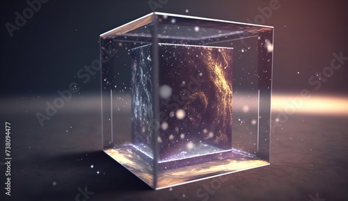 A mini-model of a part of the universe in a glass cube