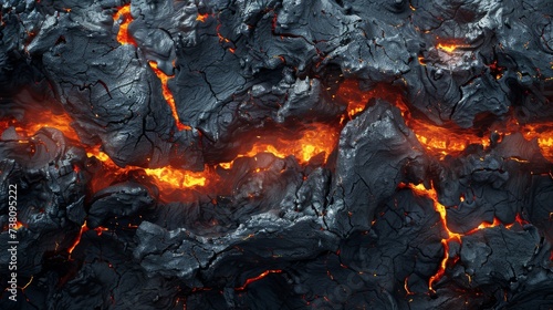 Burning coals close up. Hot coals texture background.