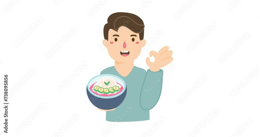 animation Es Pisang Ijo, traditional Indonesian dessert animation Es Pisang Ijo, traditional Indonesian dessert