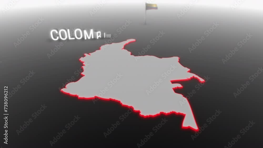3d animated map of Colombia gets hit and fractured by the text “Inflation” 3d animated map of Colombia gets hit and fractured by the text “Inflation”