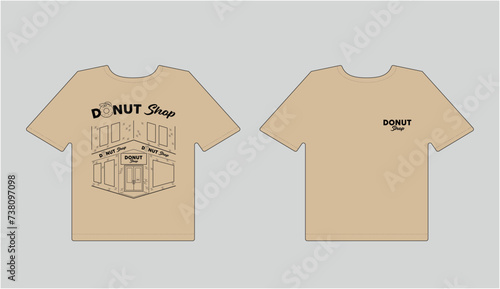 ドーナツ屋さんのTシャツをイメージしたイラストレーションです。