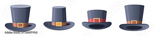 Cylinder hat on white background