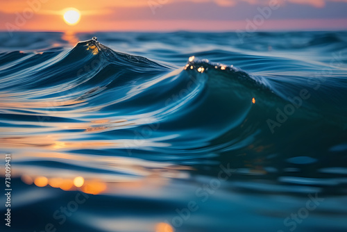 The Sun Sets Over the Ocean Waves